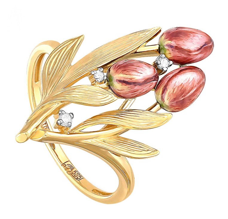 Кольцо золотое 11-21003-1022 | Серьги золотые 12-21003-1022 купить по цене 146385 руб. в ювелирном магазине ⭐️ «Золотая Подкова»