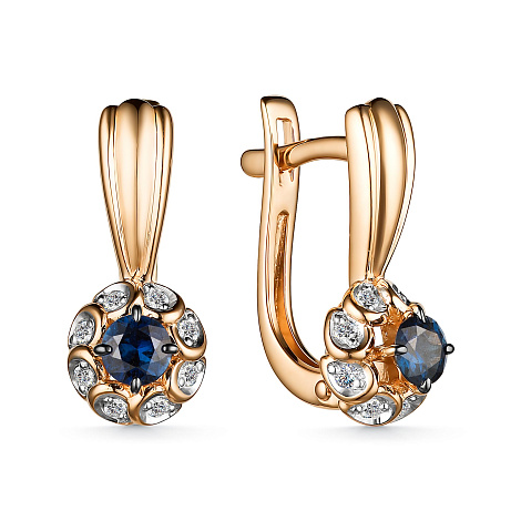 Серьги золотые 24919-102 | Кольцо золотое 14919-102 купить по цене 87997 руб. в ювелирном магазине ⭐️ «Золотая Подкова»