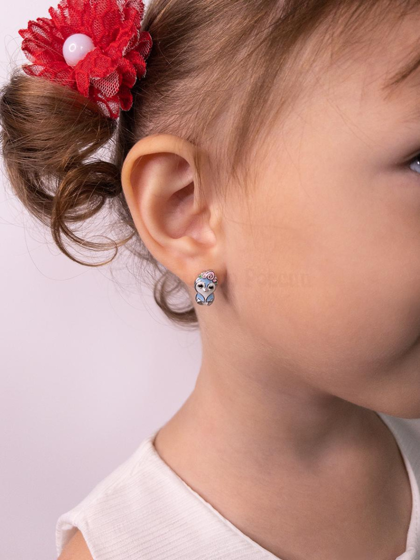 Серьги из серебра с эмалью