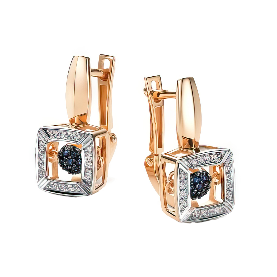 Серьги золотые 26070-102 | Кольцо золотое 16070-102 купить по цене 74790 руб. в ювелирном магазине ⭐️ «Золотая Подкова»