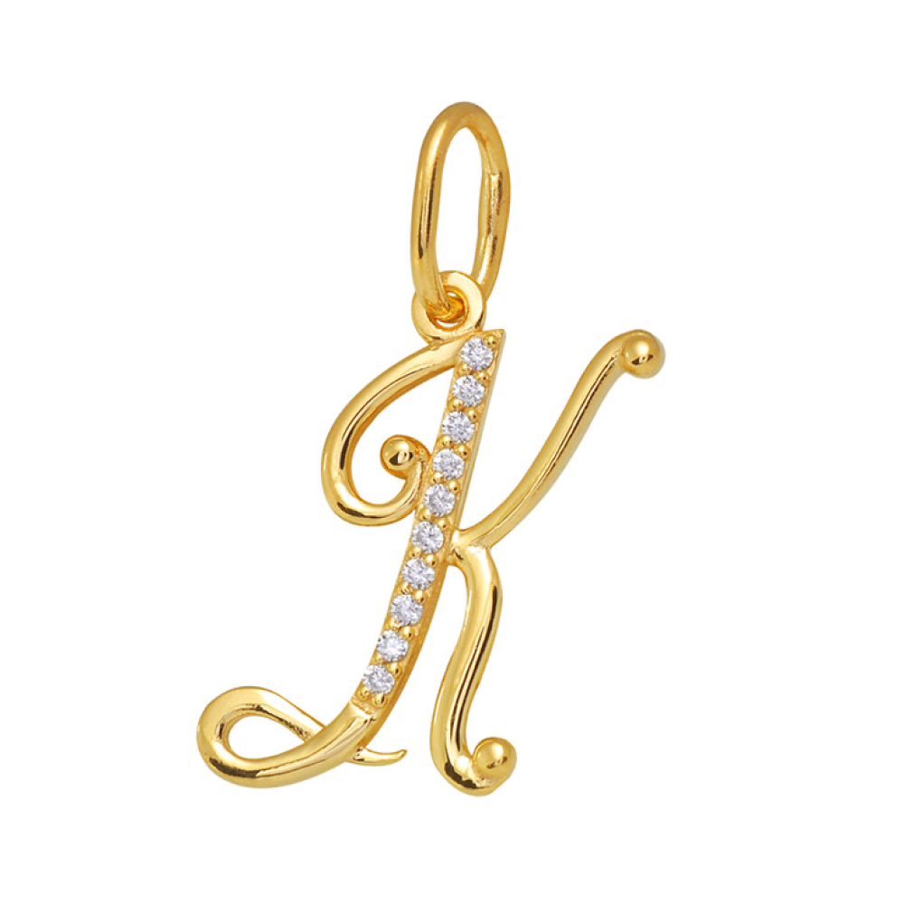 Подвеска золотая 85952 К | Подвеска золотая 818-00952-10-00-20-06 "К" купить по цене 21438 руб. в ювелирном магазине ⭐️ «Золотая Подкова»