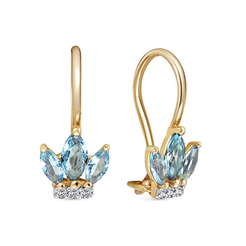 Серьги золотые С132-2068М1 | Ювелирные изделия в сети Золотая Подкова