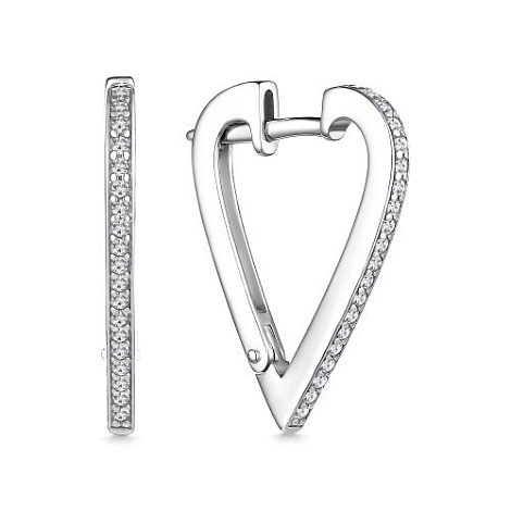 Серьги из серебра с фианитами