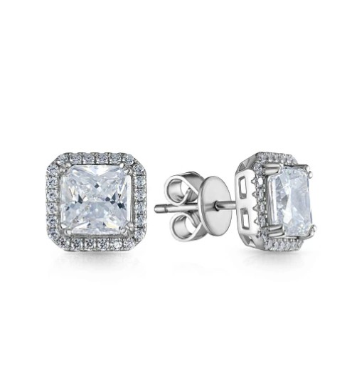 Серьги из серебра с фианитами