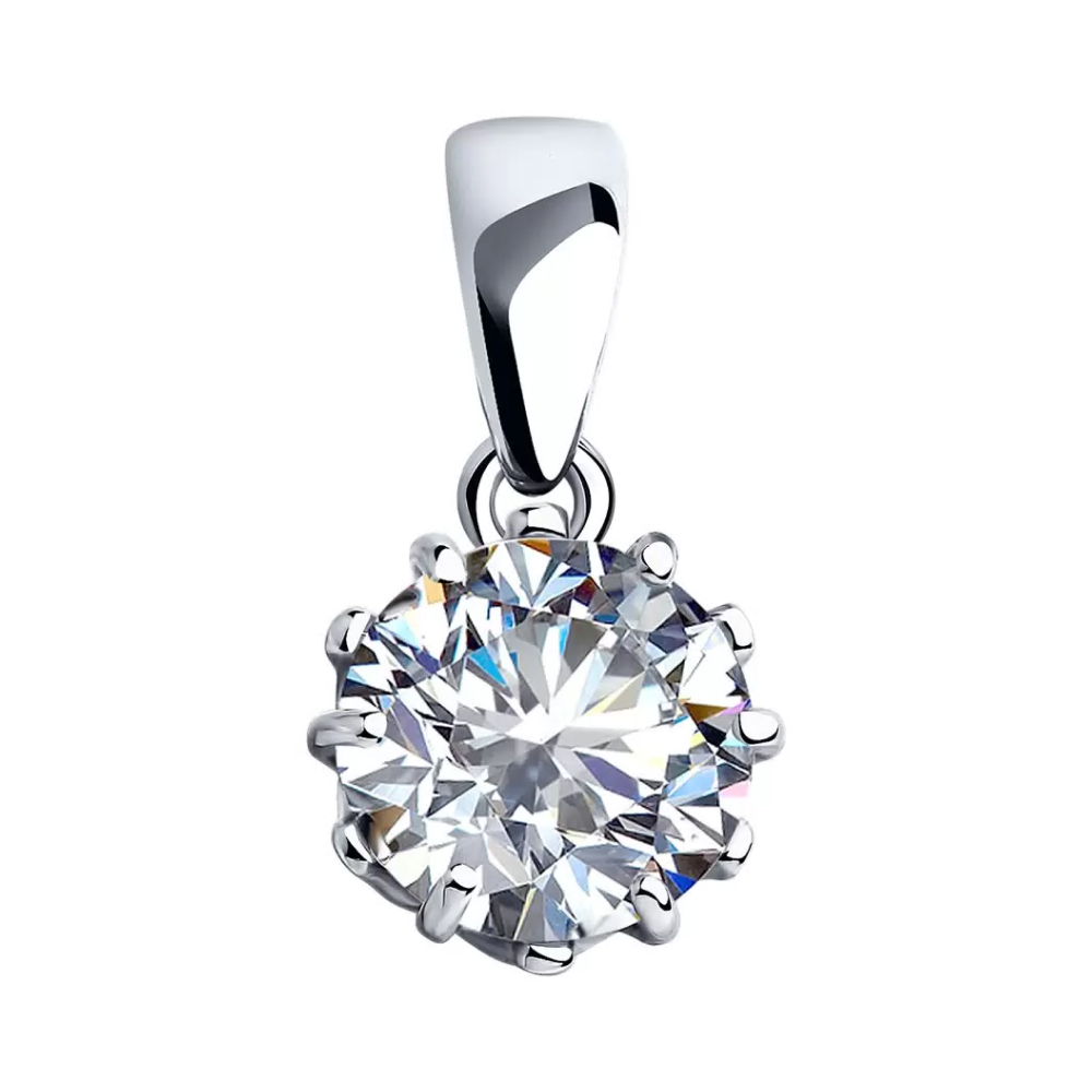 Подвеска из серебра с фианитами
