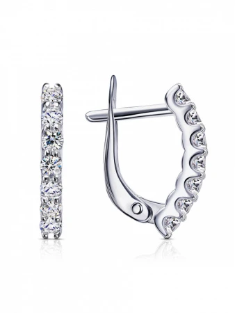 Серьги из серебра с фианитами