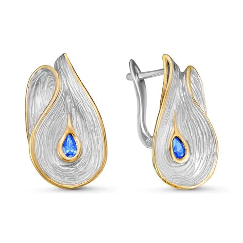 Серьги серебряные С-22-0160W1 поз. | Кольцо серебряное К-11-0160W1 поз. купить по цене 25472 руб. в ювелирном магазине ⭐️ «Золотая Подкова»