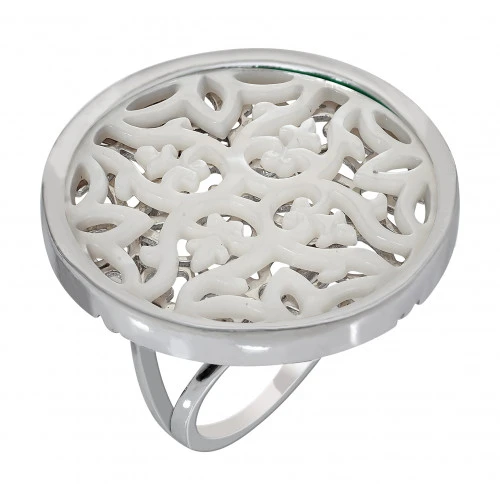 Кольцо серебряное 13612АР | Ювелирные изделия в сети Золотая Подкова