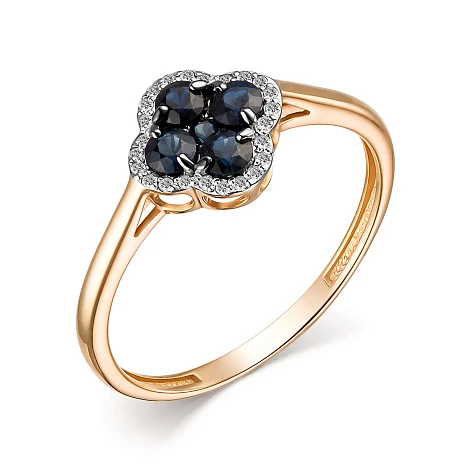 Кольцо золотое 15275-102 | Кольца с сапфиром купить по выгодной цене в ювелирном магазине ⭐️ «Золотая Подкова»