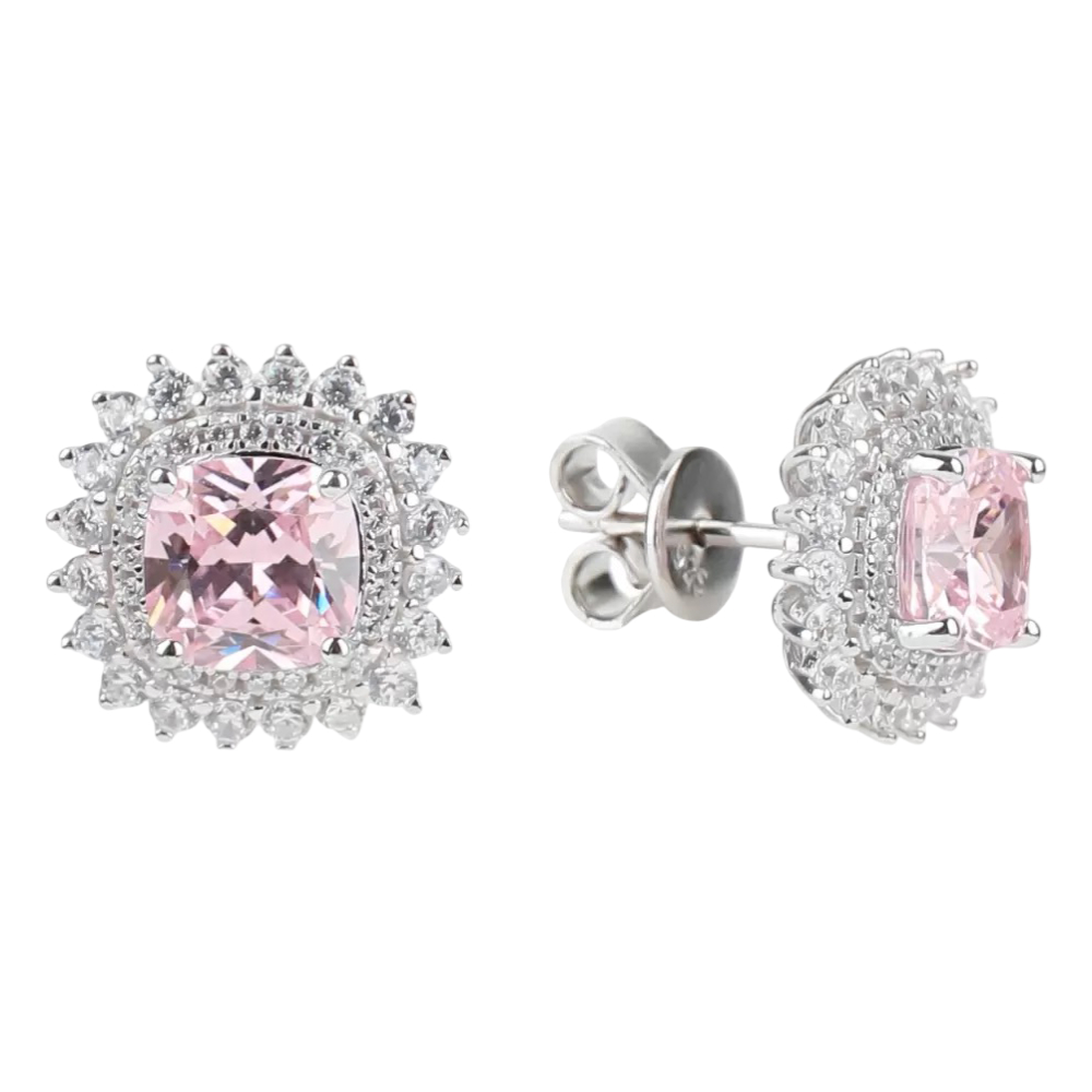 Серьги из серебра с фианитами