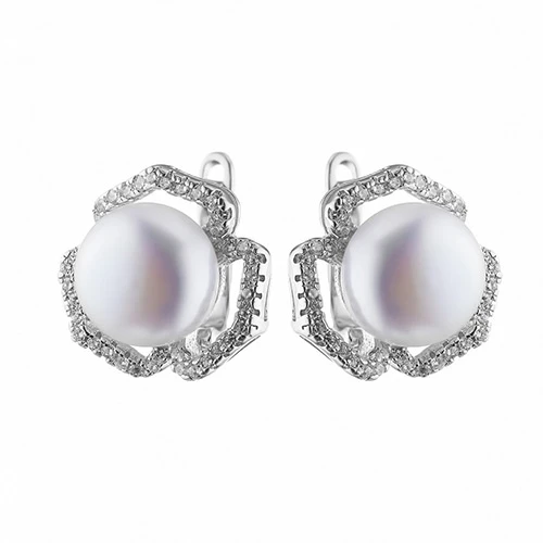 Серьги из серебра с жемчугом