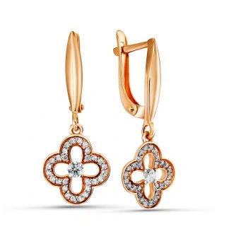 Серьги золотые 803-02559-10-00-20-01 | Серьги с фианитом купить по выгодной цене в ювелирном магазине ⭐️ «Золотая Подкова»