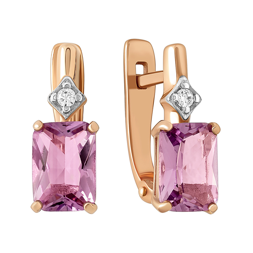 Серьги золотые 1022-11130-A | Кольцо золотое 1021-11130-A купить по цене 37830 руб. в ювелирном магазине ⭐️ «Золотая Подкова»