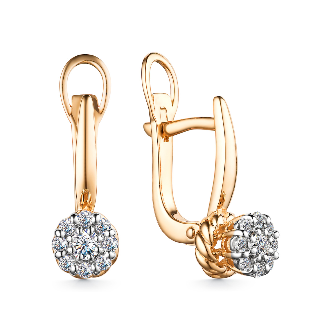 Серьги золотые 24938-100 | Кольцо золотое 14938-100 купить по цене 76872 руб. в ювелирном магазине ⭐️ «Золотая Подкова»