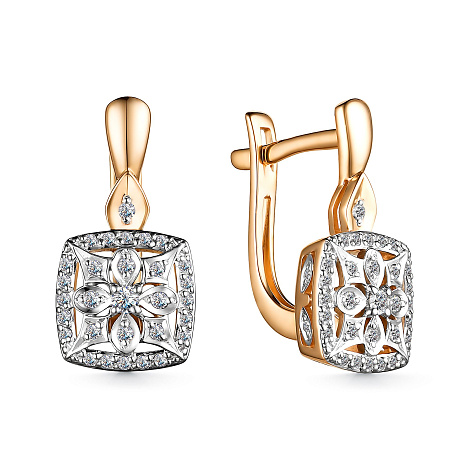 Серьги золотые 25088-100 | Кольцо золотое 15088-100 купить по цене 92456 руб. в ювелирном магазине ⭐️ «Золотая Подкова»