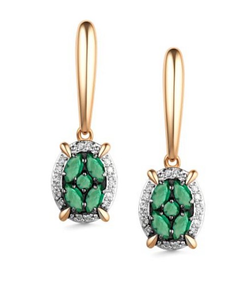 Серьги золотые 25930-101 | Кольцо золотое 15930-101 купить по цене 67980 руб. в ювелирном магазине ⭐️ «Золотая Подкова»