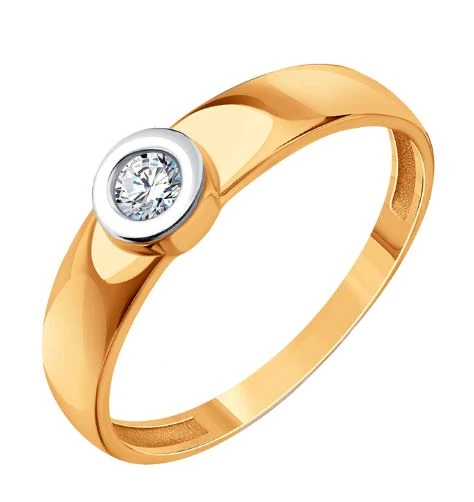 Кольцо золотое Т14201Б192 | Ювелирные изделия в сети Золотая Подкова