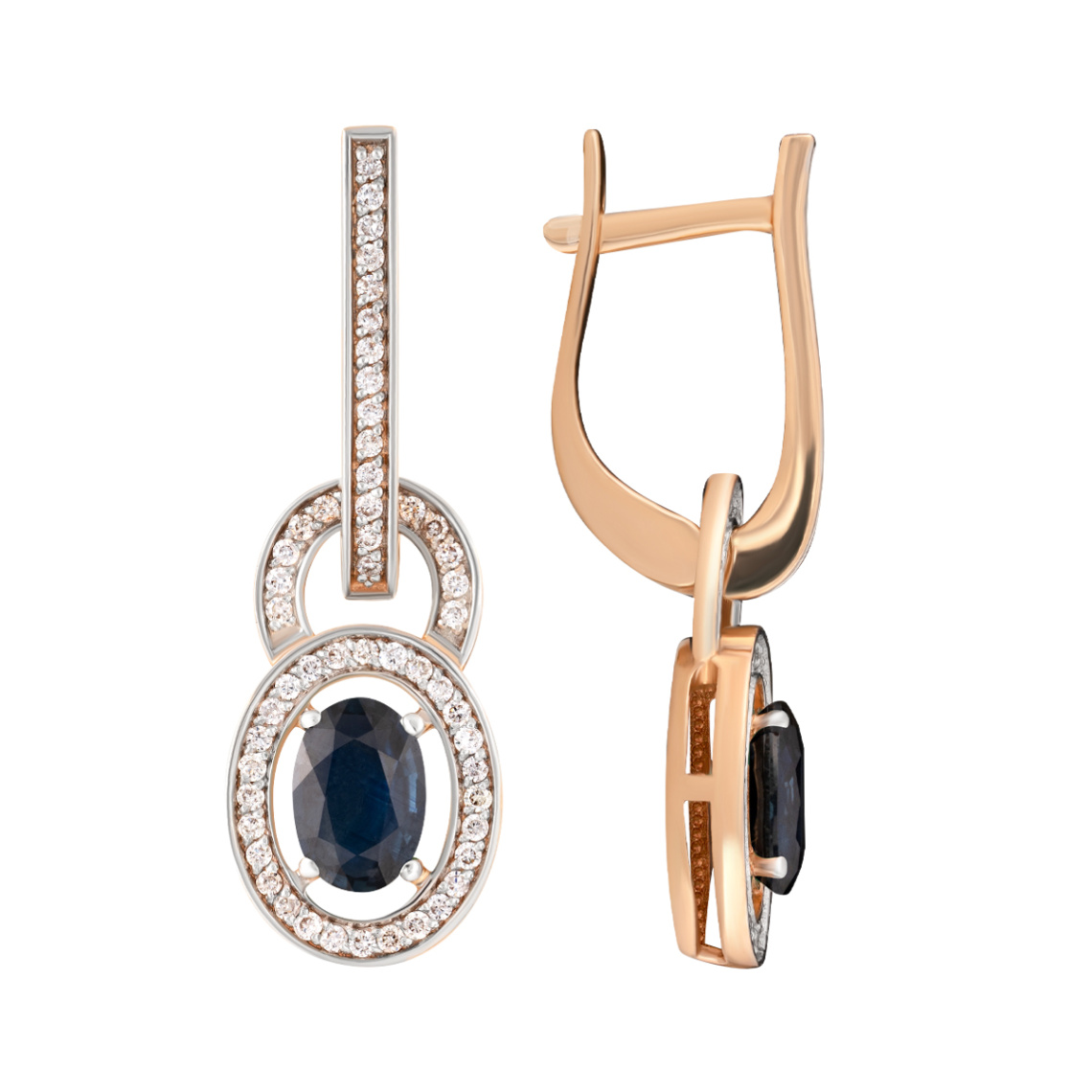 Серьги золотые 803-02551-10-21-02-10 | Кольцо золотое 802-02551-10-21-02-10 купить по цене 108739 руб. в ювелирном магазине ⭐️ «Золотая Подкова»