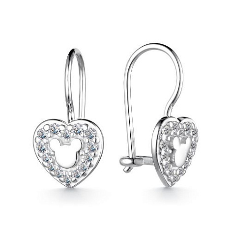 Серьги из серебра с фианитами