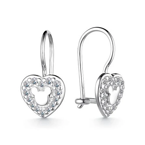 Серьги из серебра с фианитами