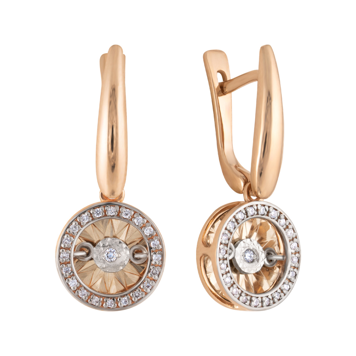 Серьги золотые 803-02082-10-11-00-50 | Подвеска золотая 805-02082-10-31-00-50 купить по цене 61072 руб. в ювелирном магазине ⭐️ «Золотая Подкова»