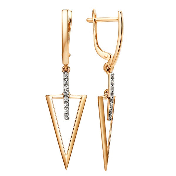 Серьги золотые 012592-1102 | Подвеска золотая 012593-1102 купить по цене 19796 руб. в ювелирном магазине ⭐️ «Золотая Подкова»