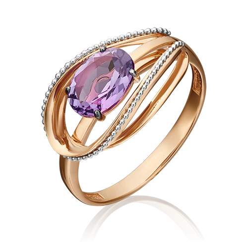 Кольцо золотое 01-5390-00-203-1111-57 №19 1 | Кольца с аметистом купить по выгодной цене в ювелирном магазине ⭐️ «Золотая Подкова»