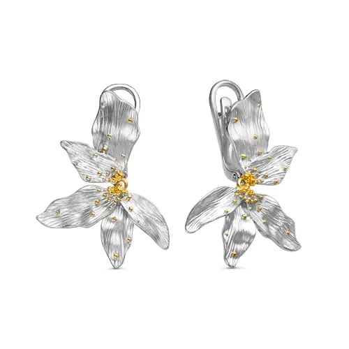 Серьги серебряные С-22-0332W поз. | Ювелирные изделия Серебряные от «золотая подкова» купить по выгодной цене в ювелирном магазине ⭐️ «Золотая Подкова»