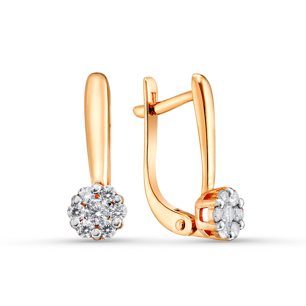 Серьги золотые 803-02500-10-00-20-00 | Кольцо золотое 802-02400-10-00-20-00 купить по цене 36450 руб. в ювелирном магазине ⭐️ «Золотая Подкова»