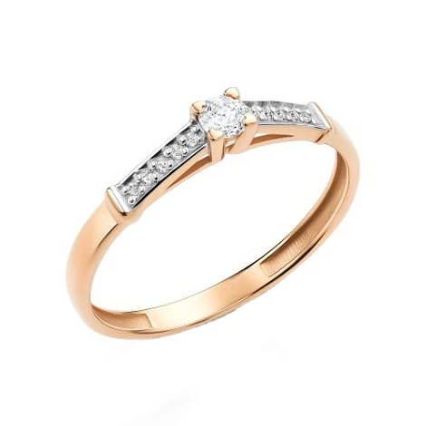 Кольцо золотое 16011-100 | Кольца с бриллиантами купить по выгодной цене в ювелирном магазине ⭐️ «Золотая Подкова»