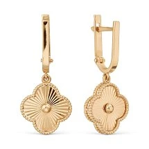 Серьги золотые Т11062В222 | Ювелирные изделия от бренда Каратов 💍 купить по доступной цене в ювелирной сети «Золотая Подкова»