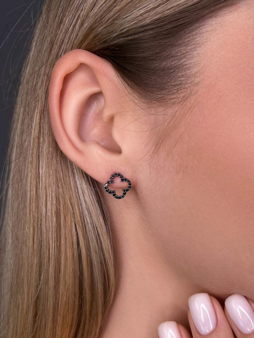 Серьги из серебра с фианитами