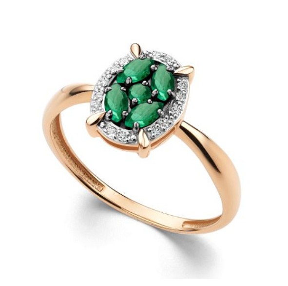 Кольцо золотое 15930-101 | Серьги золотые 25930-101 купить по цене 116850 руб. в ювелирном магазине ⭐️ «Золотая Подкова»