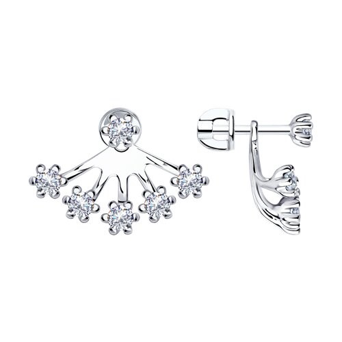 Серьги из серебра с фианитами