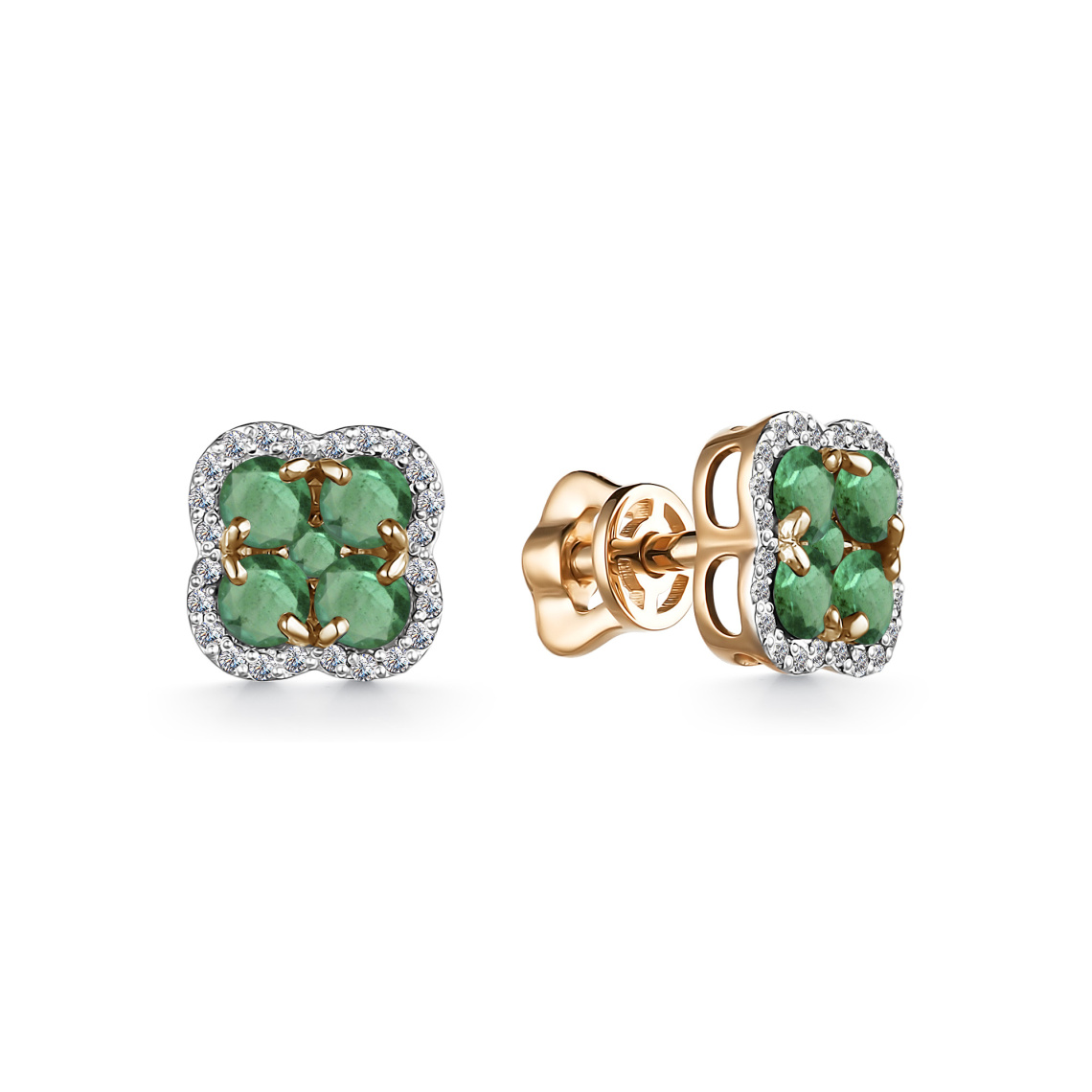 Серьги золотые 25275-101 | Кольцо золотое 15275-101 купить по цене 52597 руб. в ювелирном магазине ⭐️ «Золотая Подкова»