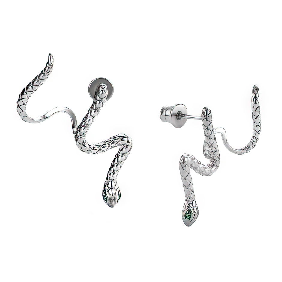 Серьги из серебра с фианитами