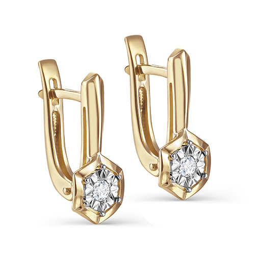 Серьги золотые 12-21273-1000 | Кольцо золотое 11-21273-1000 купить по цене 57915 руб. в ювелирном магазине ⭐️ «Золотая Подкова»