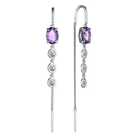 Серьги из серебра с аметистом
