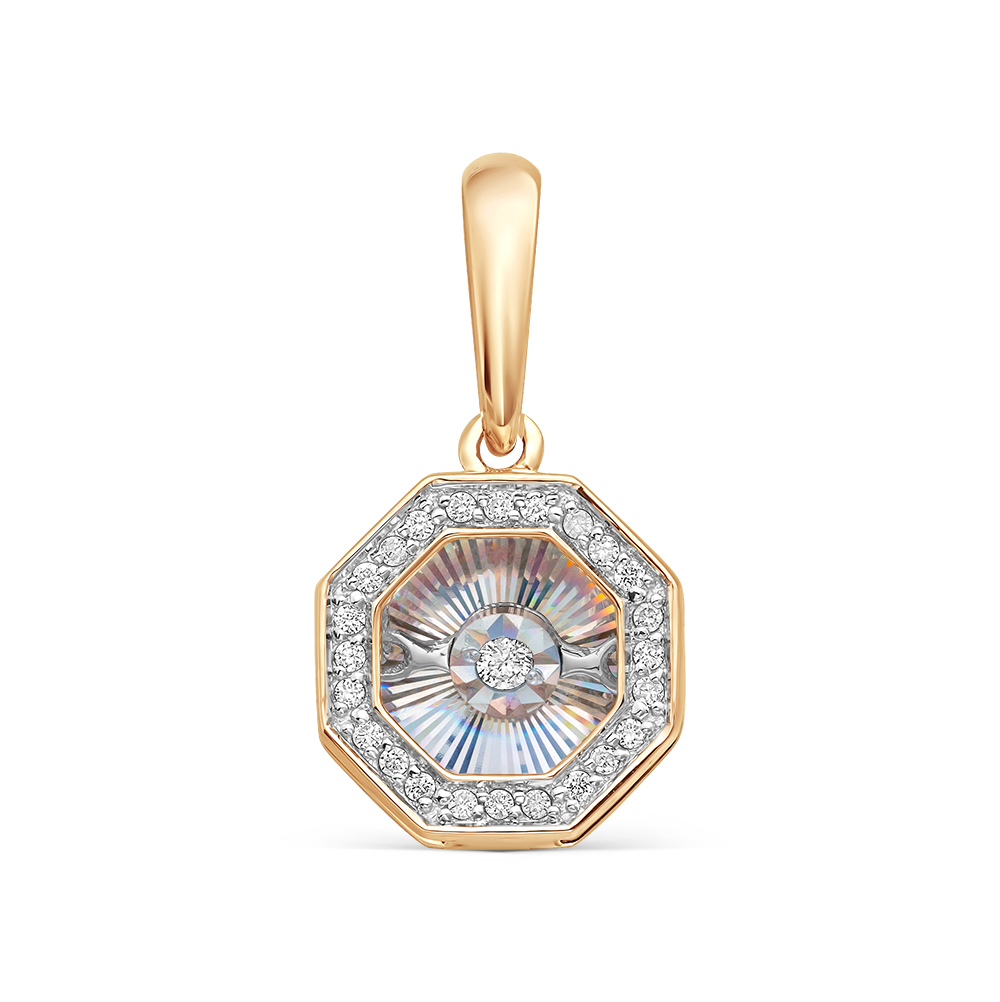 Подвеска золотая П-1643-01-Р | Кольцо золотое К-1643-01-Р купить по цене 135000 руб. в ювелирном магазине ⭐️ «Золотая Подкова»