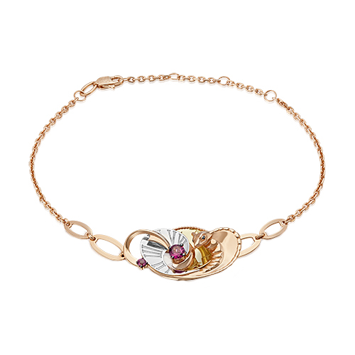 Браслет золотой 05-0714-00-204-1140 | Кольцо золотое 01-5554-00-204-1111 купить по цене 88650 руб. в ювелирном магазине ⭐️ «Золотая Подкова»