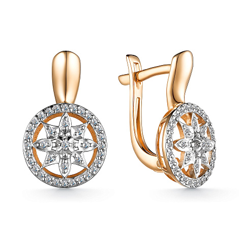 Серьги золотые 25089-100 | Подвеска золотая 35089-100 купить по цене 73751 руб. в ювелирном магазине ⭐️ «Золотая Подкова»