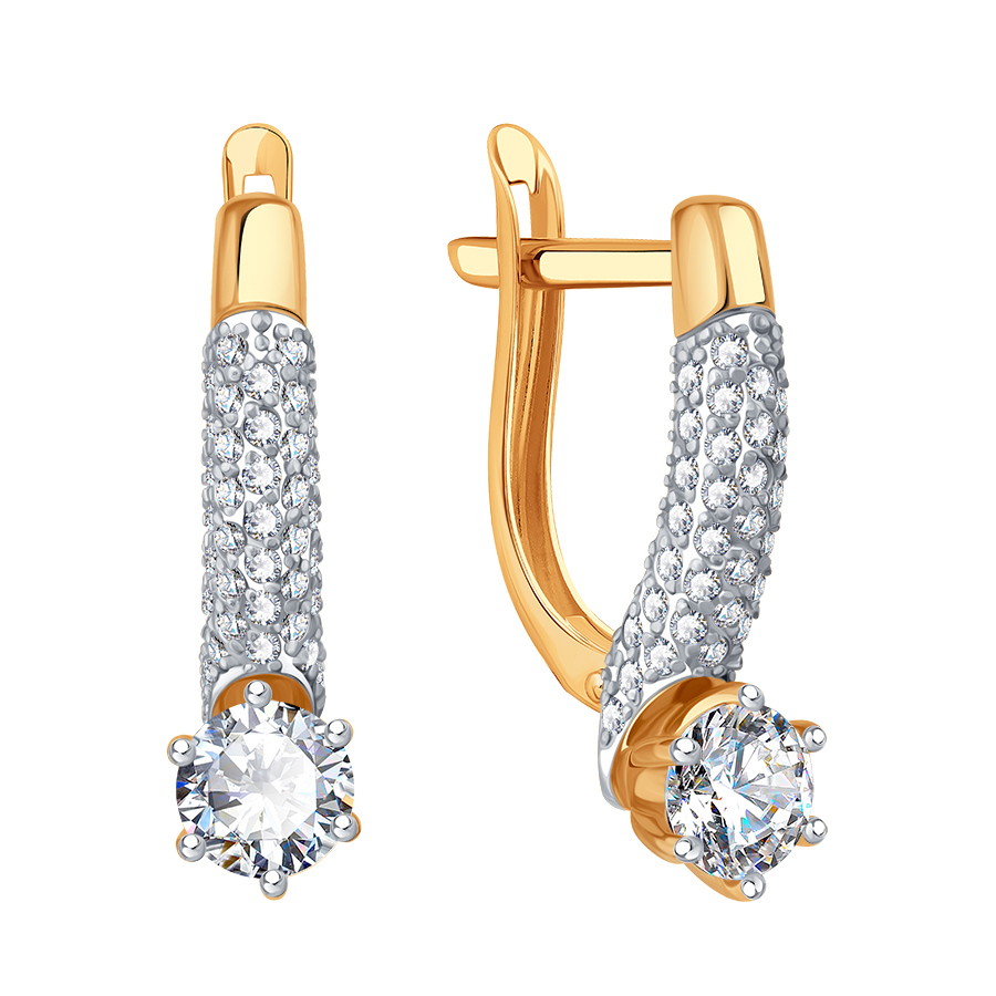 Серьги золотые Т14702Г168 | Кольцо золотое Т14701Б880 купить по цене 53100 руб. в ювелирном магазине ⭐️ «Золотая Подкова»