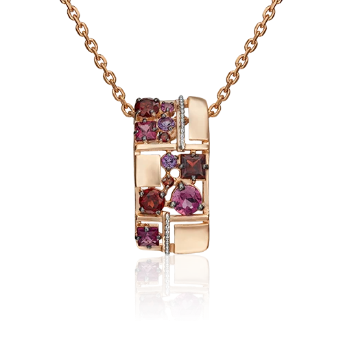 Подвеска золотая 03-3064-00-257-1111-57 | Подвески и кулоны с аметистом купить по выгодной цене в ювелирном магазине ⭐️ «Золотая Подкова»