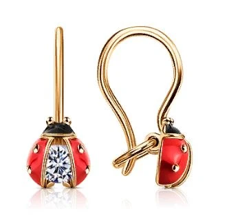Серьги из золота с фианитами
