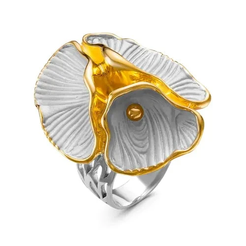 Кольцо серебряное К-11-0185W поз. | Кольца без вставок купить по выгодной цене в ювелирном магазине ⭐️ «Золотая Подкова»