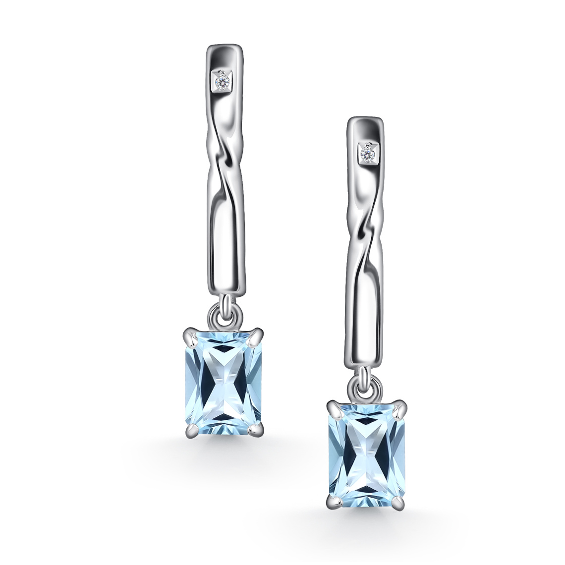 Серьги из серебра с топазом