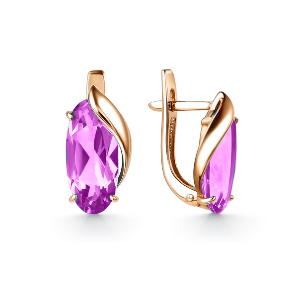 Серьги золотые 20390108 Аметист | Кольцо золотое 10390108 Аметист купить по цене 40612 руб. в ювелирном магазине ⭐️ «Золотая Подкова»