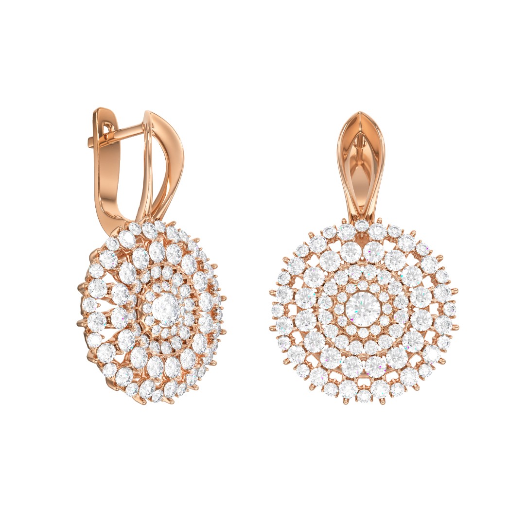 Серьги золотые С1283-5101 | Кольцо золотое К1283-5101 купить по цене 119475 руб. в ювелирном магазине ⭐️ «Золотая Подкова»