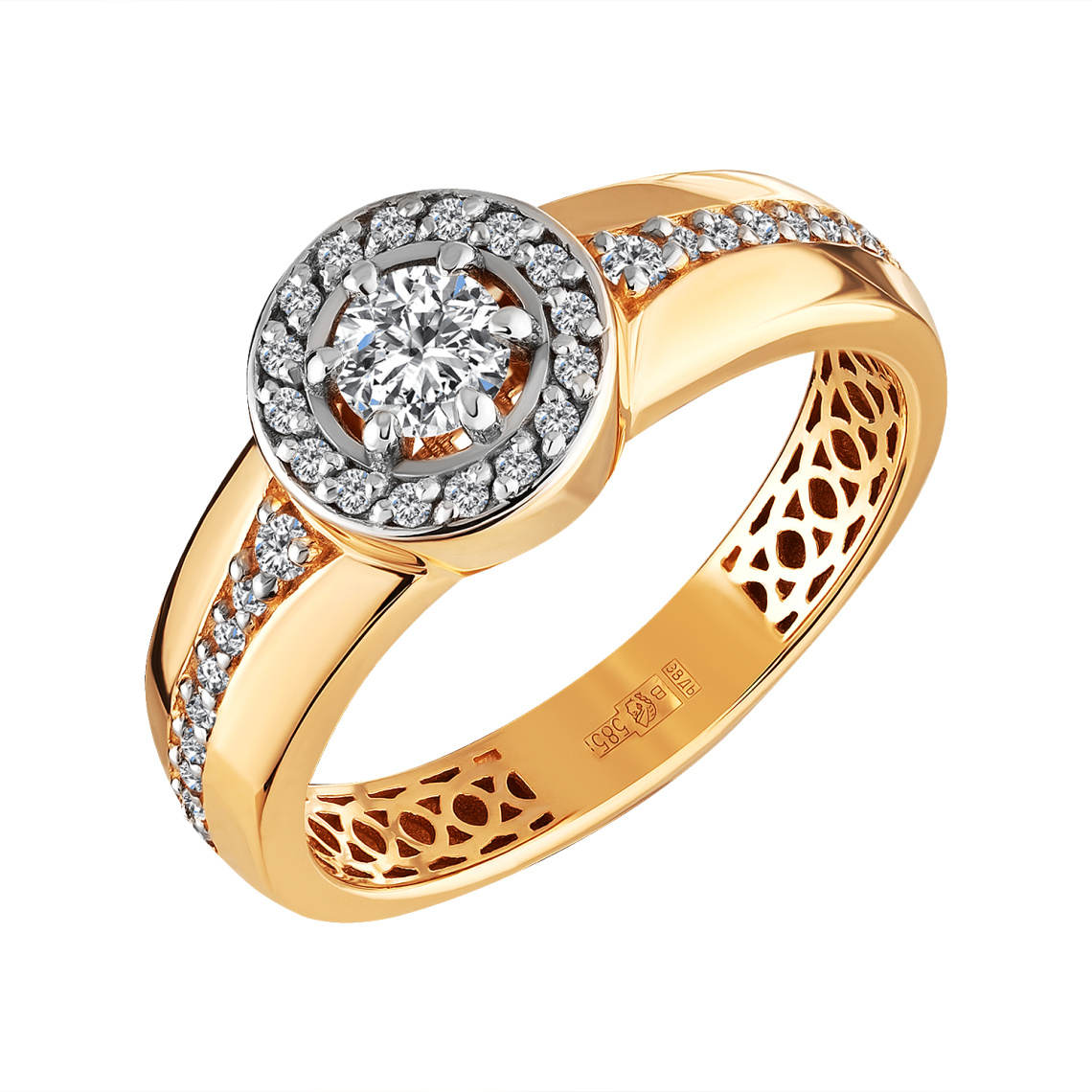 Кольцо золотое 903381-1102 | Серьги золотые 903382-1102 купить по цене 64680 руб. в ювелирном магазине ⭐️ «Золотая Подкова»