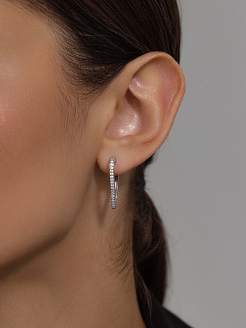 Серьги из серебра с фианитами